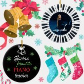 Santa's favoriete piano leraar foto piano sleutel keramisch ornament