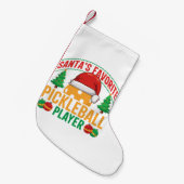 Santa's Favoriete Pickleball Speler - Grappig Kleine Kerstsok (Voorkant (Hangend))