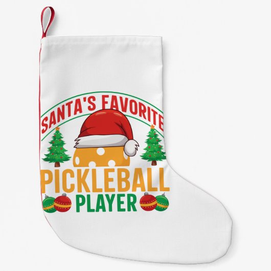 Santa's Favoriete Pickleball Speler - Grappig Kleine Kerstsok (Voorkant)