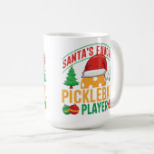 Santa's Favoriete Pickleball Speler - Grappig Koffiemok (Voorkant rechts)