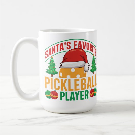 Santa's Favoriete Pickleball Speler - Grappig Koffiemok (Links)