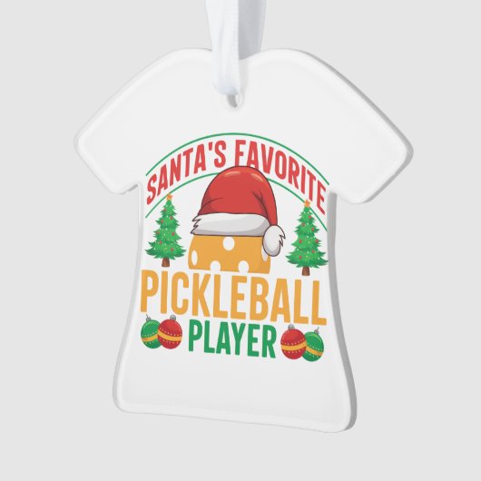 Santa's Favoriete Pickleball Speler - Grappig Ornament (voorkant)