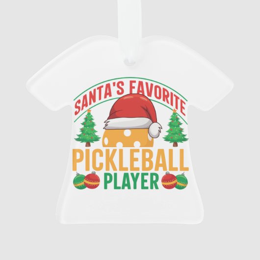 Santa's Favoriete Pickleball Speler - Grappig Ornament (achterkant)