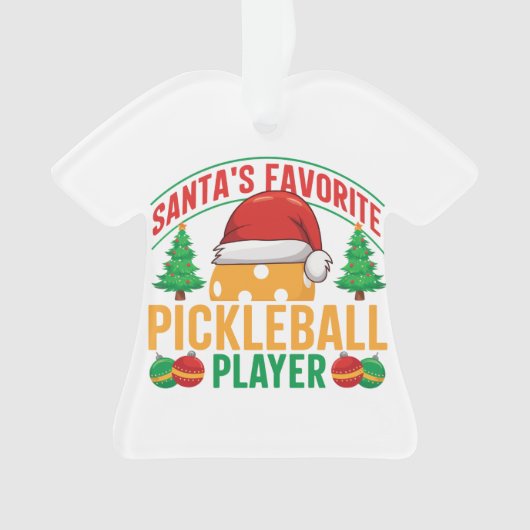 Santa's Favoriete Pickleball Speler - Grappig Ornament (voorkant)