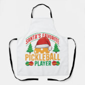 Santa's Favoriete Pickleball Speler - Grappig Schort (Voorkant)