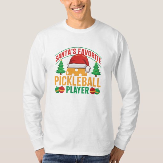 Santa's Favoriete Pickleball Speler - Grappig T-shirt (Voorkant)
