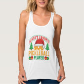 Santa's Favoriete Pickleball Speler - Grappig Tanktop (Voorkant)