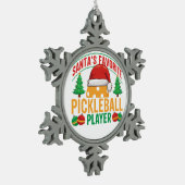Santa's Favoriete Pickleball Speler - Grappig Tin Sneeuwvlok Ornament (Links)