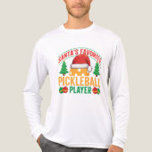 Santa's Favoriete Pickleball Speler - Grappig Tri-Blend Shirt (Voorkant volledig)