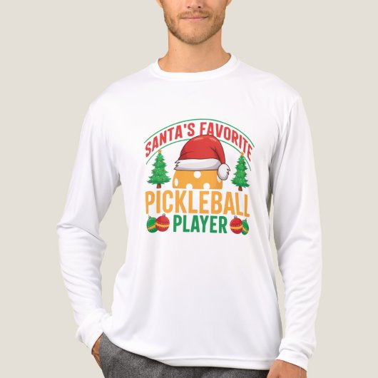 Santa's Favoriete Pickleball Speler - Grappig Tri-Blend Shirt (Voorkant volledig)