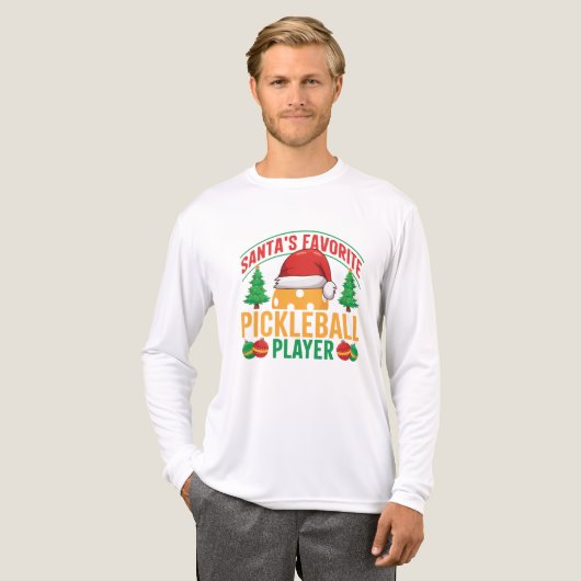 Santa's Favoriete Pickleball Speler - Grappig Tri-Blend Shirt (Voorkant)