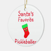Santa's favoriete Pickleballer-sieraad Keramisch Ornament (Links)