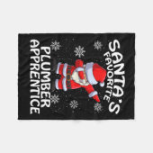 Santa's Favoriete Plumber Apprentice Kerstmis Fleece Deken (Voorkant (Horizontaal))