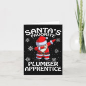 Santa's Favoriete Plumber Apprentice Kerstmis Kaart (Voorkant)
