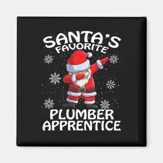 Santa's Favoriete Plumber Apprentice Kerstmis Magneet (Voorkant)