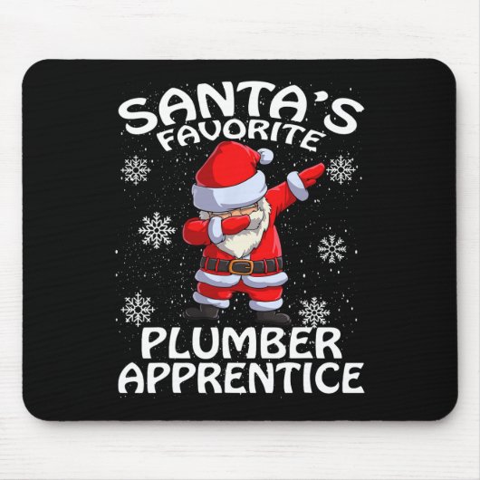 Santa's Favoriete Plumber Apprentice Kerstmis Muismat (Voorkant)