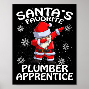 Santa's Favoriete Plumber Apprentice Kerstmis Poster