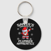 Santa's Favoriete Plumber Apprentice Kerstmis Sleutelhanger (Voorkant)