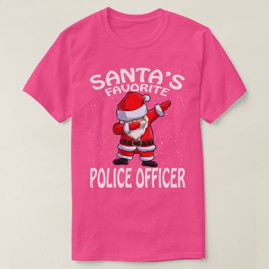Santas Favoriete Politieagent Kerstmis T-shirt (Design voorkant)