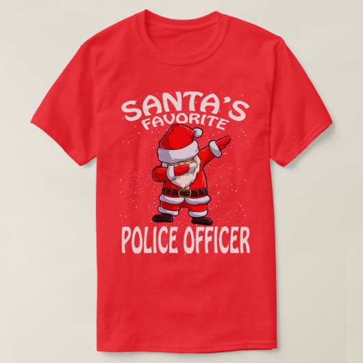 Santas Favoriete Politieagent Kerstmis T-shirt (Design voorkant)
