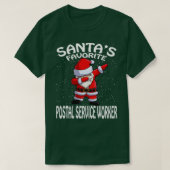 Santas Favoriete Postdienst Arbeider Kerstmis T-shirt (Design voorkant)
