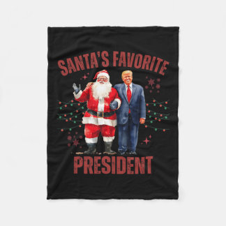 Santa's Favoriete President Christmas Funny Trump Fleece Deken