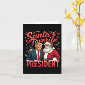 Santa's Favoriete President Christmas Funny Trump  Kaart (Gele Bloem)