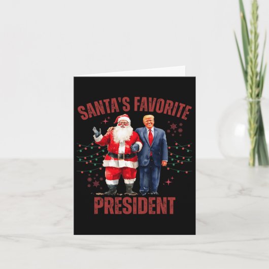 Santa's Favoriete President Christmas Funny Trump Kaart (Voorkant)