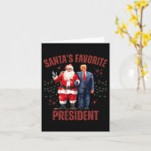 Santa's Favoriete President Christmas Funny Trump Kaart (Gele Bloem)