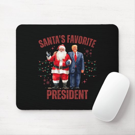 Santa's Favoriete President Christmas Funny Trump Muismat (Met muis)