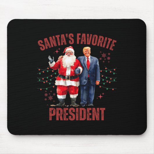 Santa's Favoriete President Christmas Funny Trump  Muismat (Voorkant)