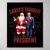 Santa's Favoriete President Christmas Funny Trump  Poster (Voorkant)