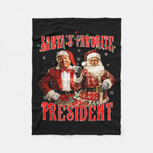Santas Favoriete President Fun Trump Kerstmis Pa Fleece Deken