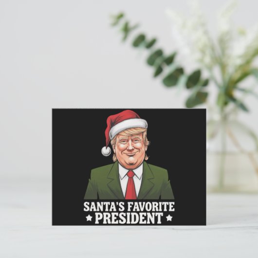 Santa's favoriete President Funny Trump Christmas Feestdagenkaart (Staand voorkant)