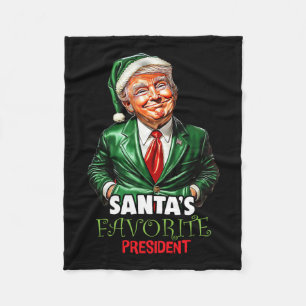 Santa's Favoriete President Funny Trump Christmas  Fleece Deken