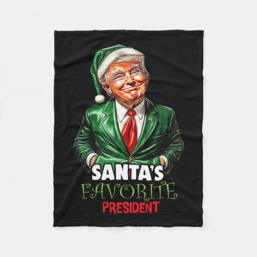 Santa's Favoriete President Funny Trump Christmas  Fleece Deken (Voorkant)