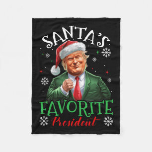 Santa's Favoriete President Funny Trump Christmas  Fleece Deken