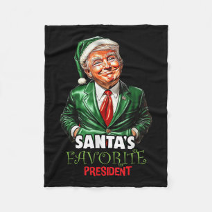 Santas Favoriete President Funny Trump Christmas Fleece Deken