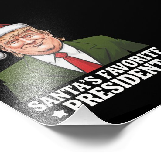 Santa's favoriete President Funny Trump Christmas Foto Afdruk (Hoek)