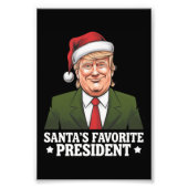 Santa's favoriete President Funny Trump Christmas Foto Afdruk (Voorkant)