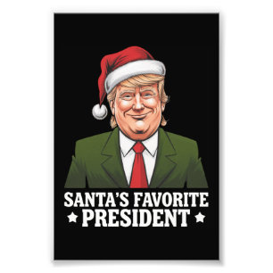 Santa's favoriete President Funny Trump Christmas Foto Afdruk