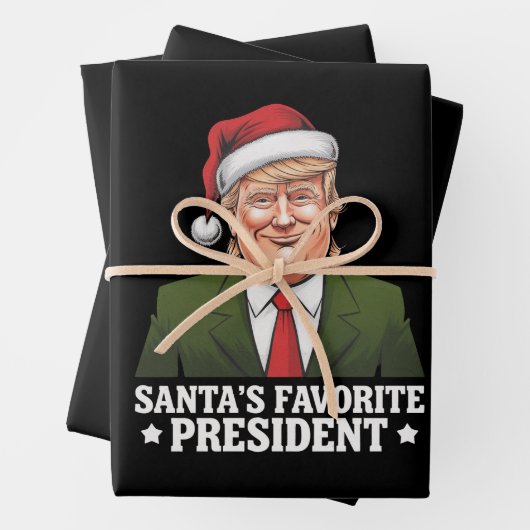 Santa's favoriete President Funny Trump Christmas Inpakpapier Vel (In situ)