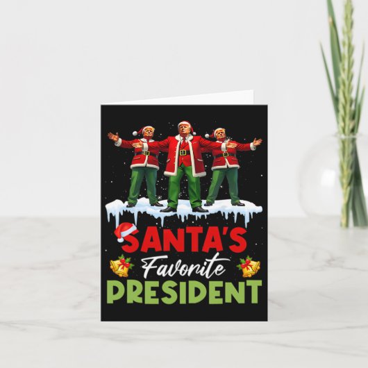 Santa's Favoriete President Funny Trump Christmas  Kaart (Voorkant)