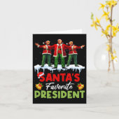 Santa's Favoriete President Funny Trump Christmas  Kaart (Gele Bloem)