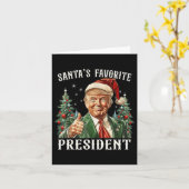 Santa's Favoriete President Funny Trump Christmas  Kaart (Gele Bloem)
