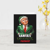 Santa's Favoriete President Funny Trump Christmas  Kaart (Gele Bloem)