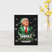 Santa's Favoriete President Funny Trump Christmas Kaart (Gele Bloem)