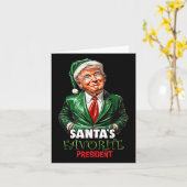 Santas Favoriete President Funny Trump Christmas Kaart (Gele Bloem)