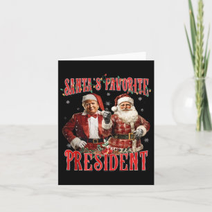 Santa's Favoriete President Funny Trump Christmas  Kaart
