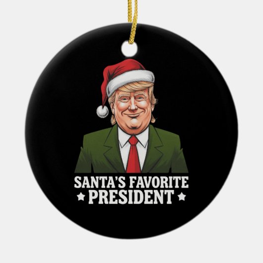 Santa's favoriete President Funny Trump Christmas Keramisch Ornament (Voorkant)